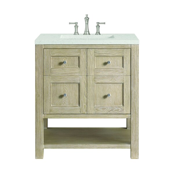 James Martin Vanities 30'' Single Vanity, Whitewashed Oak w/ 3 CM Lime Delight Quartz Top 330-V30-WWO-3LDL - main